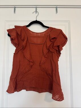 Veronica Beard Lightweight Top in Rust